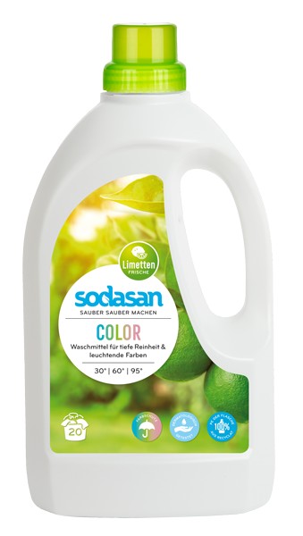 Detergent Bio Lichid Rufe Albe Si Color Lime Sodasan