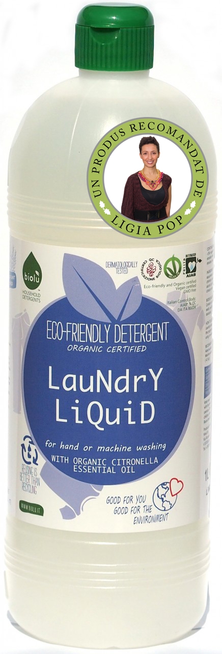 Detergent Ecologic Lichid Pentru Rufe Albe Si Colorate Cu Lamaie Biolu