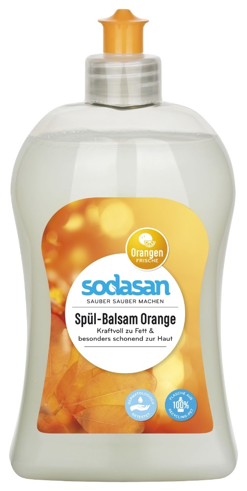 Detergent Vase Lichid Cu Balsam Bio Portocala 500 Ml Sodasan