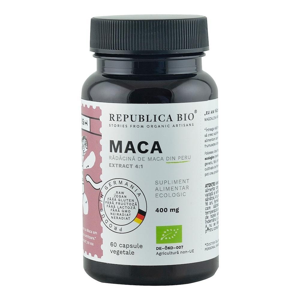 Maca Ecologica Din Peru (400 Mg Extract 4:1) Republica Bio, 60 Capsule (29,7 G)