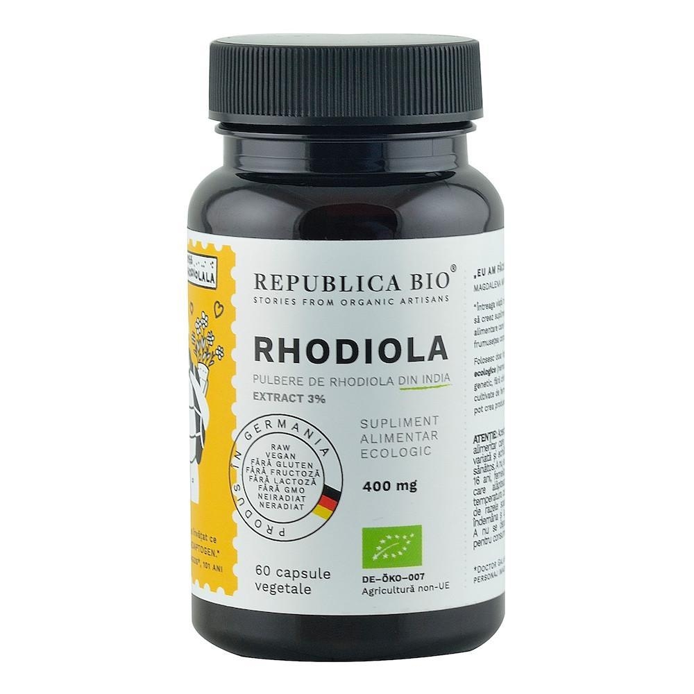 Rhodiola Ecologica Din India (400 Mg) Extract 3% Republica Bio, 60 Capsule (29,7 G)