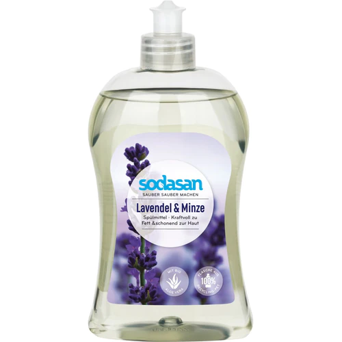 Detergent Vase Lichid Bio Lavanda si Menta Sodasan