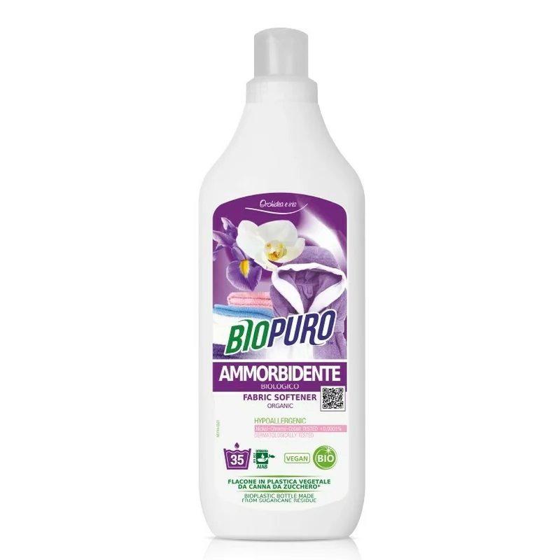 Balsam hipoalergen pentru rufe iris si orhidee bio, 1 L - Biopuro