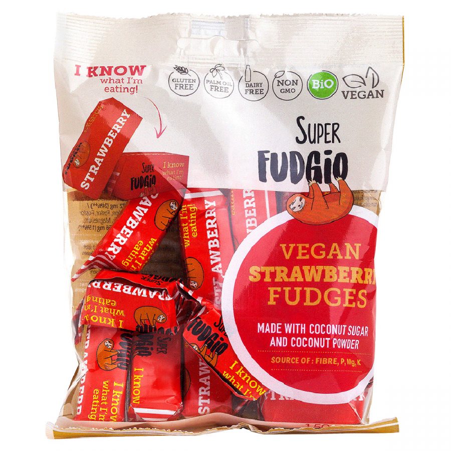 Caramele eco - aroma capsuni 150g Super Fudgio