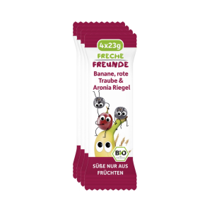 Baton Din Cereale Cu Banane, Struguri Si Aronia Bio 4 Buc X 23g Erdbar