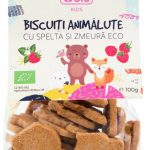 Biscuiti animalute cu spelta si zmeura bio100g Obio