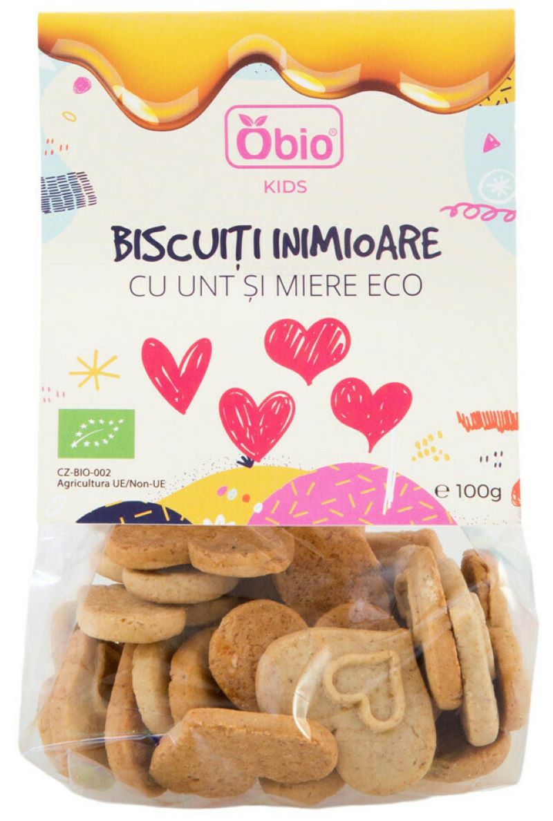 Biscuiti inimioare cu unt si miere bio 100g Obio