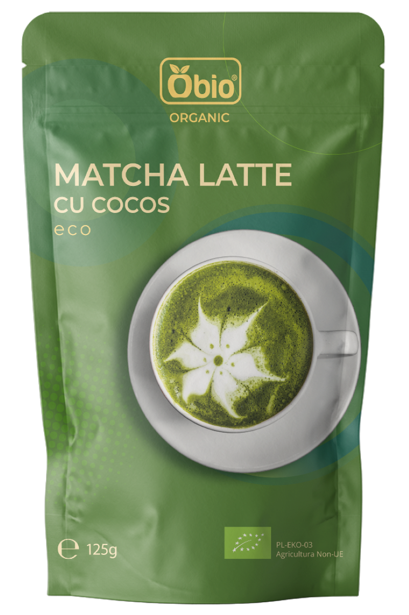 Matcha latte cu cocos bio 125g Obio