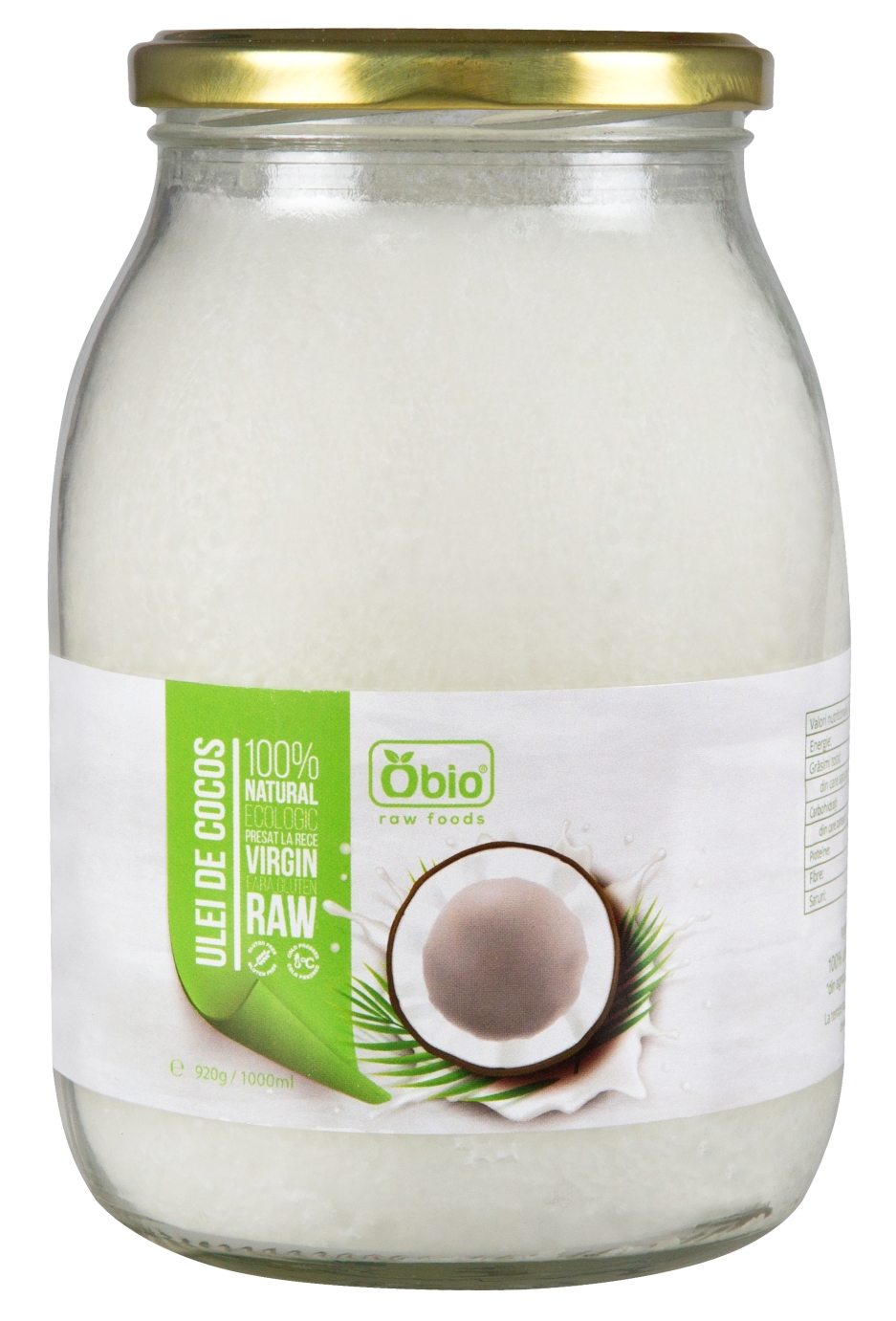 Ulei de cocos virgin raw bio 1000ml OBIO