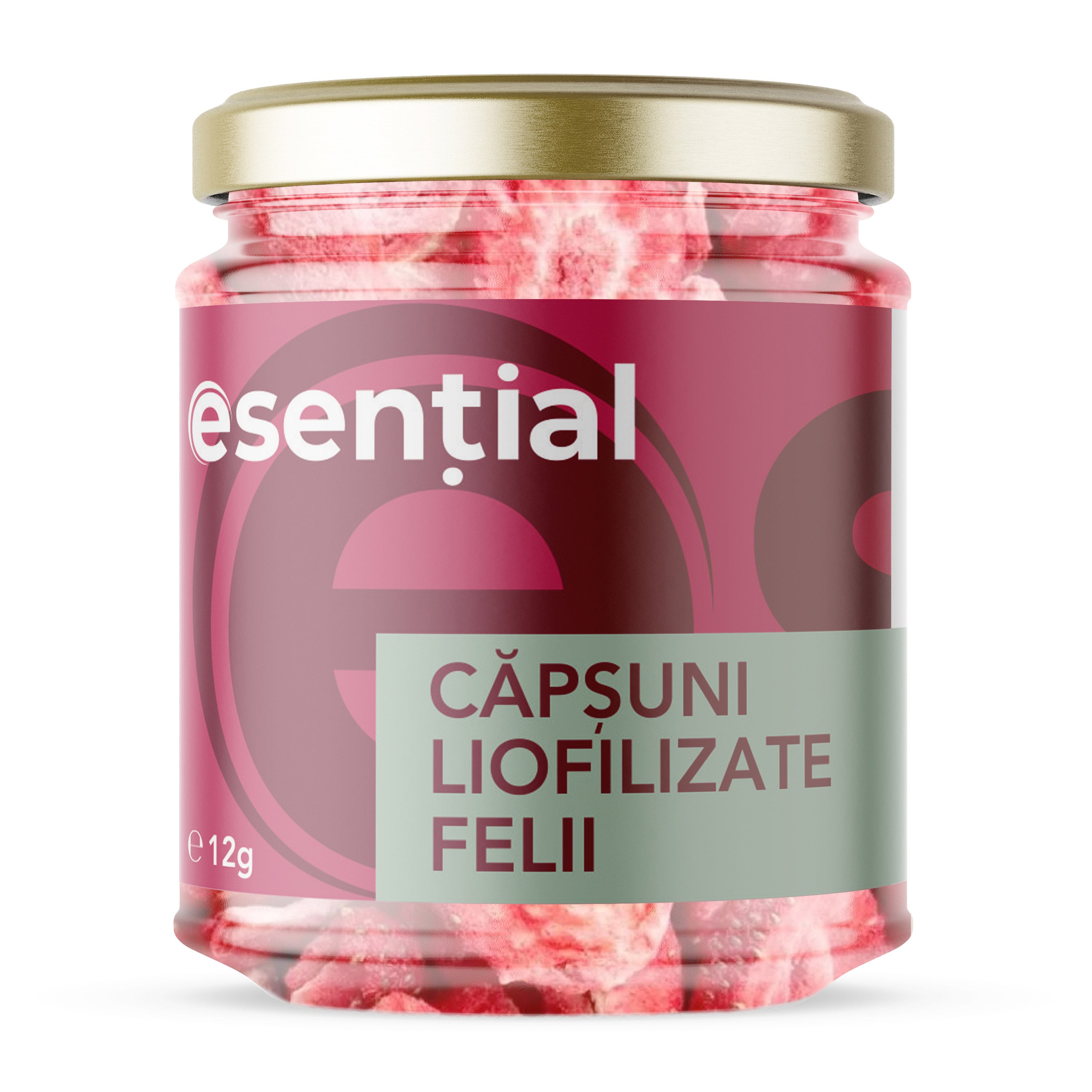 Căpșuni liofilizate felii, 12g Esential